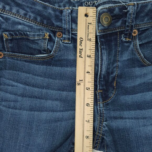 American Eagle Outfitters Super Skinny Jeans Womens 2 Low Rise Denim Medium Wash - Picture 4 of 15